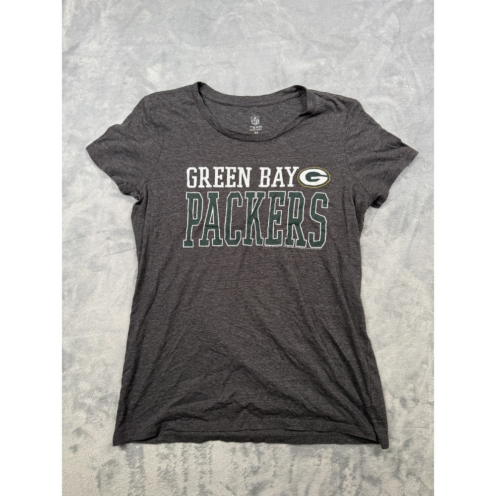 Green Bay Packers T Shirt Womens Medium Charcoal Gray NFL Team Apparel Football